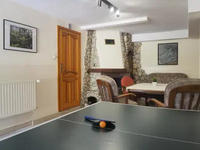 a room with a ping pong ball on a table at Pokoje Gościnne Młyn Bosaka in Ojców