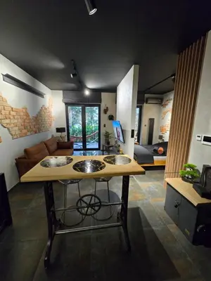 a bathroom with two sinks in a room at Luxury Apartments, self check in 24 h & Free Parking in Kraków
