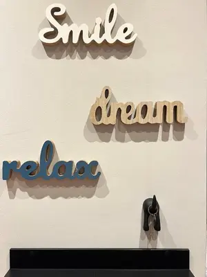 a set of three images of a smile and a mean sign at Apartament Globtroter in Kraków