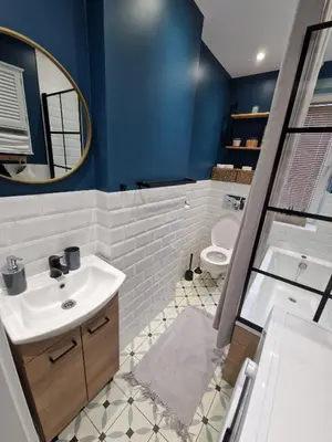 a bathroom with a sink and a toilet at Stefczyka 119 in Bachowice