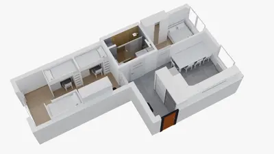 a rendering of a floor plan of a house at Apartment Szwed-Sniadowskiej Residence in Kraków