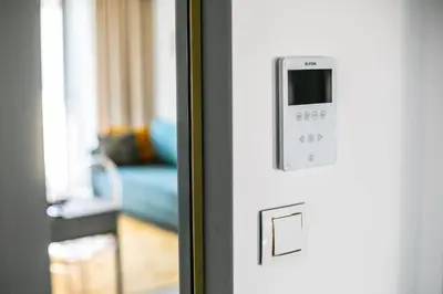 a close up of a door with a door knob at Kazimierza Wielkiego Luxury Apartment by BookingHost in Kraków