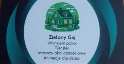 a picture of a green house on a white plate at Zielony Gaj in Gaj