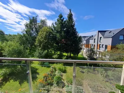 a view from the balcony of a house at Limanowa Sunriser Apartment in Limanowa