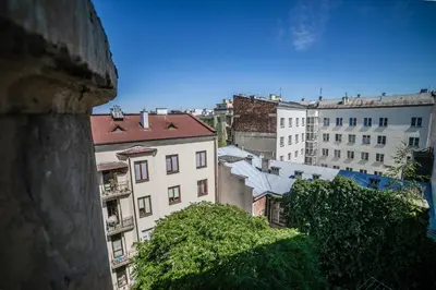 a view of a city from a building at Królewska Deluxe Comfy Apartment by BookingHost in Kraków