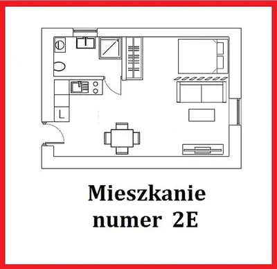 a black and white floor plan of a house at Apartment Quiet Street 11/2E in Oświęcim