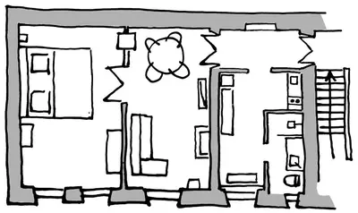 a black and white drawing of a house at Sebastian Gold in Kraków