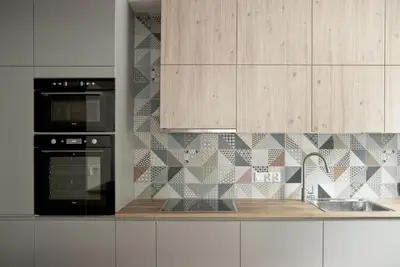 a kitchen with a sink and a stove top oven at Charming Apartment with Garden, only 1 km to Wawel Castle by Noclegi Renters in Kraków