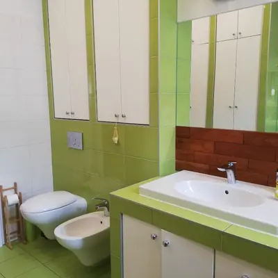 a bathroom with a toilet and a sink at Botaniczny Pokój in Kraków