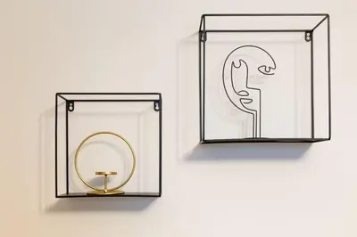 a mirror and a lamp in a glass box at May A studio in Kraków