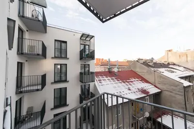 a view from the balcony of a building at Ghetto Heroes Square Lwowska 10 A/C p4you pl in Kraków