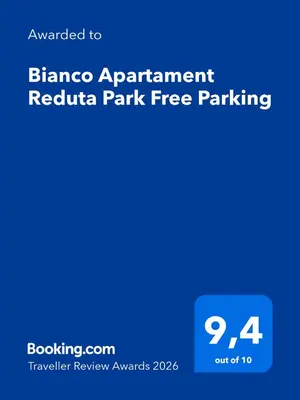 a screenshot of the blanca agreement radius park free parking at Bianco Apartament Reduta Park Free Parking in Kraków