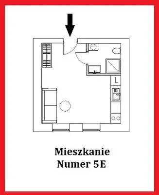 a floor plan of a small house with a number six at Apartment Quiet Street 11/5E in Oświęcim