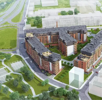 an artist rendering of the proposed redevelopment of a building at Apollo Apartments Zabłocie 21 in Kraków