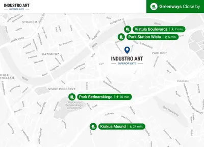 a map of the museum of art locations at Industro Art Zablocie - Balcony - WiFi 1GB - 55