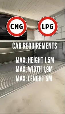 a sign that says car requirements on a car unit at Metropolis Old Town Apartments in Kraków