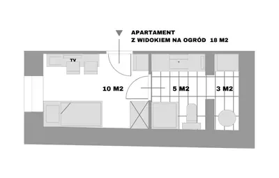 a floor plan of a modern nightclub at Sewa Apartments in Kraków