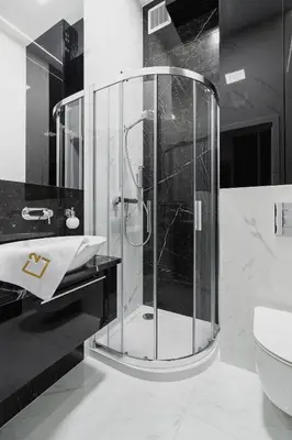 a bathroom with a shower and a sink at Apartment with balcony - Rakowicka 6 Street in Kraków