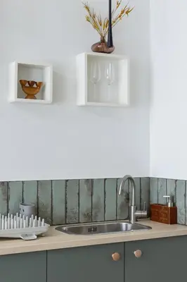 a kitchen with a sink and a counter top at Luxury Studio - Lwowska 10 street in Kraków