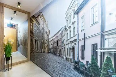a view of a street from a window in a building at Premium Vintage Apartament by Krakow Home in Kraków