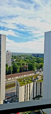a view of a city from a building at Movie Nights Tauron Arena in Kraków