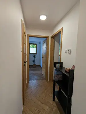 a hallway of a home with a hallway at Highstreet in Kraków