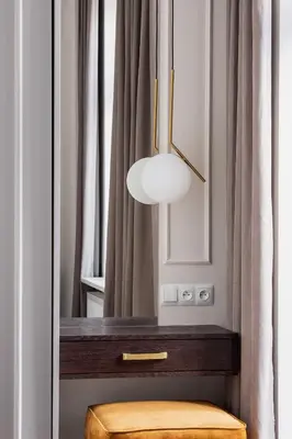 a table with a mirror and a stool in a room at Apartment with balcony - Kazimierz- Starowislna 43 in Kraków
