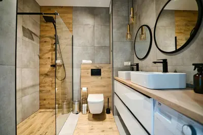 a bathroom with a shower and a sink and a toilet at Dolce Vita by Housine in Zator