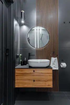 a bathroom with a sink and a mirror at Charm & Comfort Renovated Gem in Old Town Sarego apt B in Kraków
