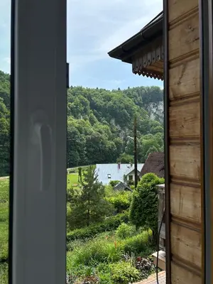 a view from the window of a house at Leśniewscy - Pokoje Gościnne in Ojców