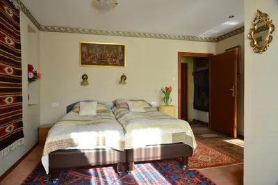 a bedroom with two beds in a room at Pensjonat B&B Nad Rudawą in Kraków