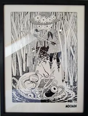 a drawing of a woman walking through a swamp at Apartament Quiet Street 11, 6E in Oświęcim