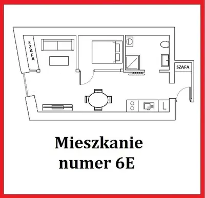 a black and white floor plan of a room at Apartament Quiet Street 11, 6E in Oświęcim