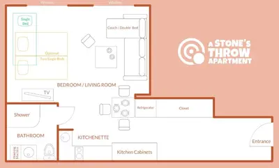 a floor plan of a hometh floor apartment at A Stone's Throw Apartment in Kraków