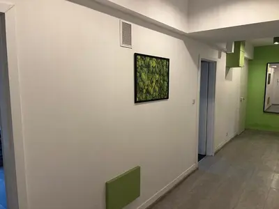 a hallway with a painting on a wall at Kasprowicza Rooms in Kraków