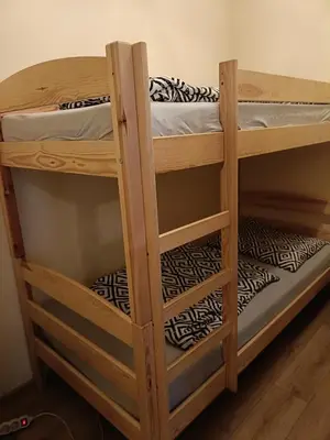 a couple of bunk beds in a room at apartament blisko Energylandii in Zator