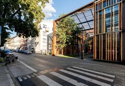 a city street with buildings and a building with araper at LORETO 1 by Cozyplace in Kraków