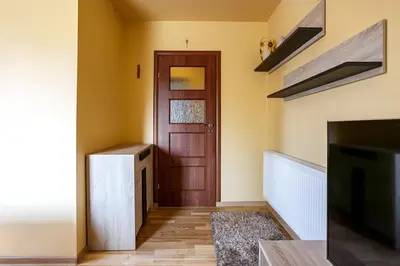 a bathroom with a shower and a toilet and a sink at Oaza Wysoka powiat wadowicki in Wysoka