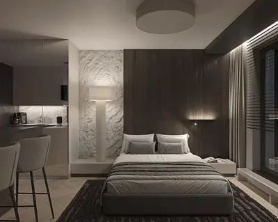 a bedroom with a large bed and a large window at Prestiżowy apartament A free parking in Kraków