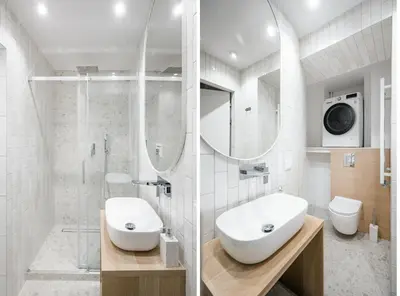 a bathroom with a sink and a toilet and a shower at D21 Art Vintage Old Town in Kraków