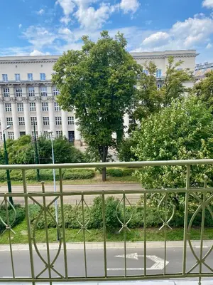 a view of a building from a bridge at Charming Loft in the Old Town in Kraków