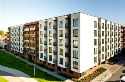 an overhead view of a large apartment building at Cracow Stay Inn Home in Kraków