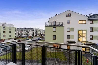 a view from the balcony of a apartment building at Apartments Deluxe Cannes 51 by BookingHost in Kraków