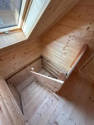 an empty sauna in a tiny house at Domek Sidzina in Sidzina