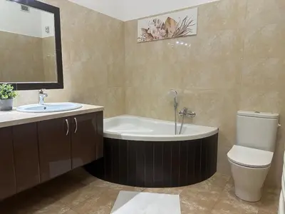 a bathroom with a tub and a toilet and a sink at Queen's apartment from the 14th century - 130 m2 AC in Kraków