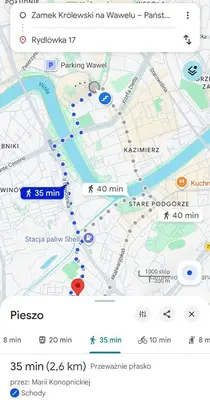 a screenshot of a google map of a city at Apartament Glamour Garden Kraków in Kraków