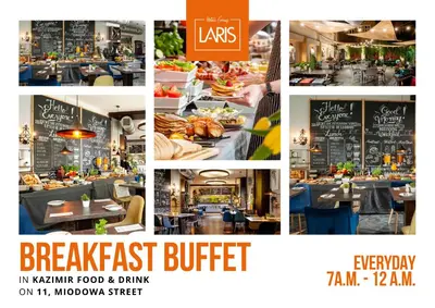 a collage of pictures of a restaurant with food at Armon Residence in Kraków