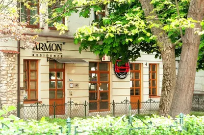 a building with a sign that reads armor hotel at Armon Residence in Kraków