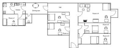 a floor plan of a house at Wieża Babel in Kraków