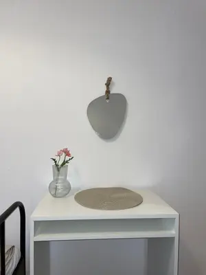 a white table with a mirror and a sink at Cozy Rooms Old Town in Kraków
